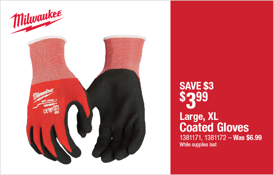 Large, XL Coated Gloves